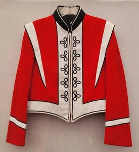 MARCHING BAND JACKET UNIFORM FESTIVAL RAVE BURNING MAN RED & WHITE MULTI SIZES - Picture 1 of 8
