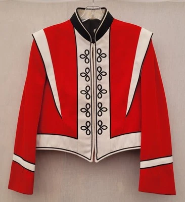 MARCHING BAND JACKET UNIFORM FESTIVAL RAVE BURNING MAN RED & WHITE MULTI SIZES - Image 1 of 4