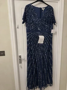 New Maya Deluxe Curve Women's Blue V-Neck Sequin Dress, UK Size 20 - Picture 1 of 15