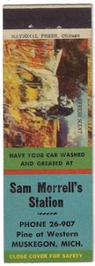 Vintage Matchbook Cover Sam Morrell's Station Muskegon Mich. Fresh Americana . - Picture 1 of 3