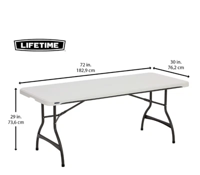 NUEVA Mesa Anidadora de 6 Pies de por Vida - Asientos Seis Cómodos Modelo 80272G Foto 1 de 4