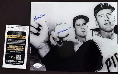 Bob Friend Vern Law SIGNED AUTOGRAPH 8x10 Photo JSA  COA PIRATES 1960 WSC - Image 1 of 3