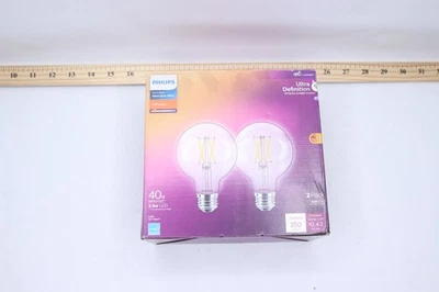 (2-Pk) Philips Dimmable Globe LED Light Bulb Soft White 40W 350 Lumens - Image 1 of 4