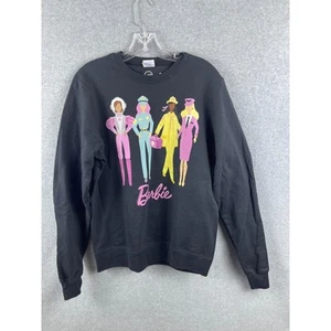 Mattel Barbie Sweatshirt Size S Black Long Sleeve Pullover Crew Neck Fashion - Picture 1 of 10