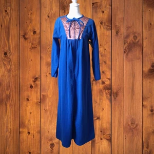 BERNETTE NEW YORK WOMEN'S MEDIUM LONG SLEEVE ZIP UP ROBE BLUE VINTAGE NEW - Picture 1 of 7