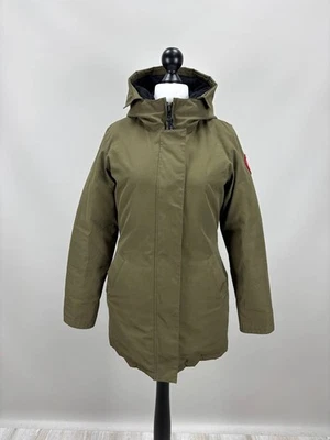 Jaqueta feminina parka Canada Goose tamanho M cor verde/caqui - Imagem 1 de 4