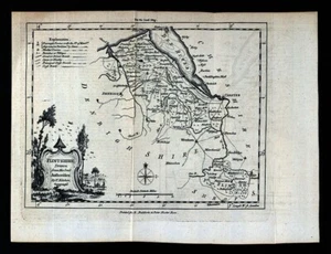 1756 T Kitchin Map Flintshire County Flint St. Asaph Holywell Caerwys England UK - Picture 1 of 3
