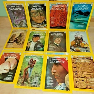 1975 Full Year 12 National Geographic Magazine Inserts Monthly Shark Orangutan - Imagen 1 de 9
