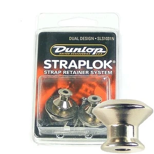 Dunlop 'Straplok' Strap locks/lock set, Dual Design Nickel, SLS1031N - Picture 1 of 3