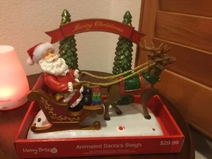 Rare Eluceo Animated Lighted Musical Santa & Reindeer Display - Picture 1 of 2