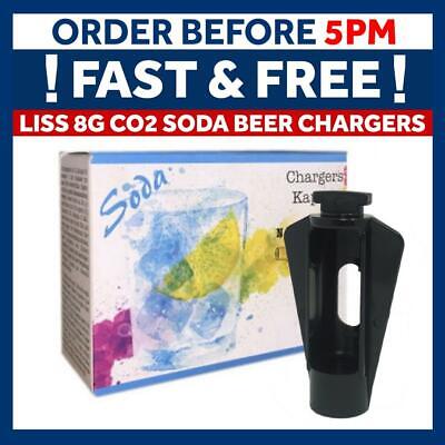 All Cartridge Soda Chargers LISS 8g CO2 Bulb Brew Beer Natural Gas Non-Threaded • 8.95£