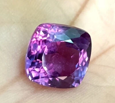 Natural 45 Ct + EGL Certified  Alexandrite Color Change Cushion Loose Gemstone - Image 1 of 4