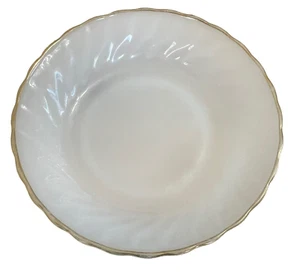 Anchor Hocking Bowls Cereal Soup Fire King White Swirl Gold Trim Lot of 2 - Picture 1 of 11