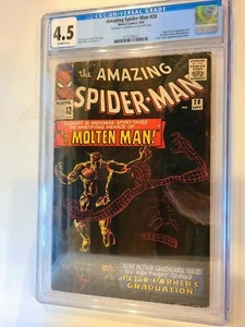 SPIDER-MAN # 28 MARVEL 1965 FIRST APPEARANCE MOLTEN MAN CGC 4.5 - Picture 1 of 2