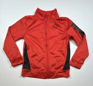 Puma Full Zip Up Light Jacket Size 6 Red Black Pockets - Picture 1 of 6