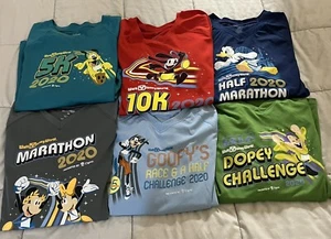 Complete Set of 6 2020 Run Disney World Women XL Shirts Marathon Dopey Challenge - Picture 1 of 8