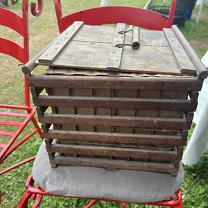 Humpty Dumpty Vintage Farmhouse Homestead  Wooden Egg Crate Carrier With Insert - Picture 1 of 12