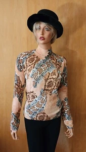 ALBERTO MAKALI ~ WOMEN'S  REPTILE PRINT SWEATER KNIT TOP ~ XL - Picture 1 of 4