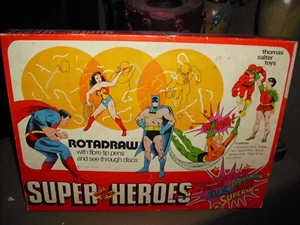 VINTAGE WONDER WOMAN SUPER HEROES  ROTADRAW HUGE 15"X10" JUSTICE LEAGUE NM 1977 - Picture 1 of 24