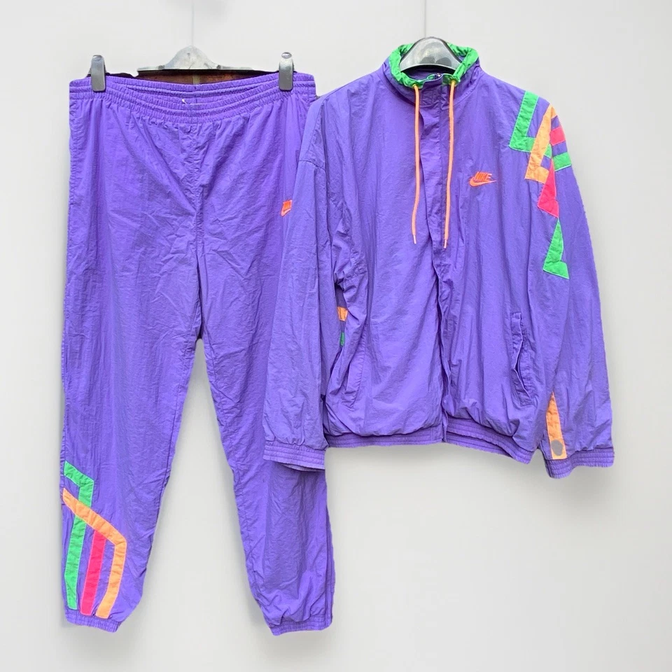 Vintage Nike Full Tracksuit Men’s Large 80s 90s Shellsuit Track Jacket & Joggers - Image 1 of 4