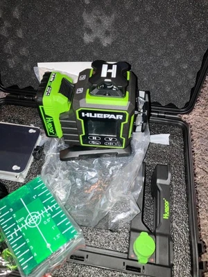 Huepar W04CG 16 líneas 4D línea cruzada nivel láser línea de haz verde con pantalla LCD Foto 1 de 2