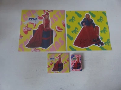 KYLIE Kylie Christmas CANDY CANE SWIRL VINYL LP & GOLD CD & TAPE & SIGNED PRINT - image 1 of 4