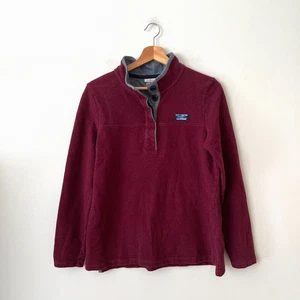 L.L. Bean Damen Soft Cotton Henley Rugby Shirt Burgundy Größe Medium - Bild 1 von 9
