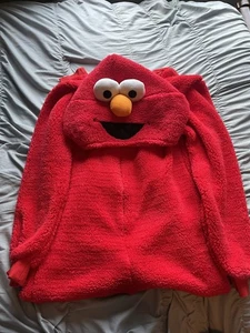 Sesame Street Elmo Hoodie Kids M Sherpa Fleece Costume Jacket Zip Up 2022 - Picture 1 of 3