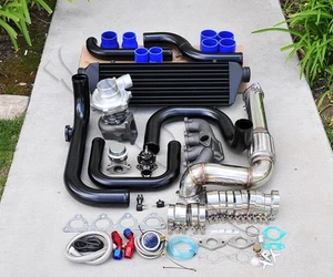 for Integra B18 Bolt-On Turbo Kit Black Intercooler Pipe RS bov Blue coupler - Foto 1 di 2