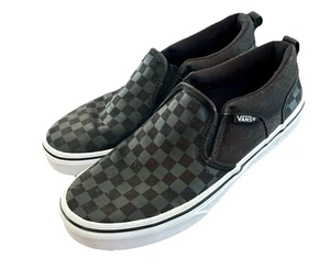 Vans Jugend Jungen Asher Slipper Skateschuhe kariert schwarz grau #500714 Gr: 4 - Bild 1 von 8