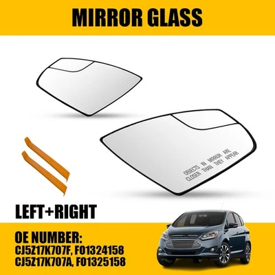 No heated Driver Passenger Side Door Wing Mirror Glass Fit 2013-2018 Ford C-Max - Image 1 of 4