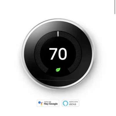 NEW, Factory Sealed - Google Nest 3rd Gen. Thermostat T3019US in Polished Steel - Image 1 of 4