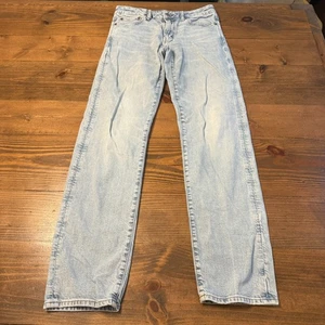 Pantalones de mezclilla de algodón American Eagle originales rectos para hombre 28x34 lavado claro - Imagen 1 de 9
