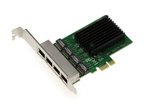 PCIE 10 100 1000 1G 4 PORTS LAN GIGABIT ETHERNET LOW HIGH PROFILE REALTEK 8111 - Photo 1/3