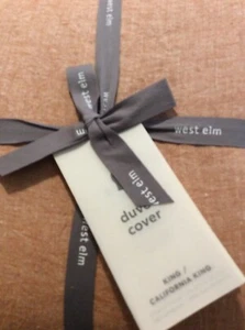 West Elm Belgian Flax Melange Linen King Duvet NWT Terracotta European Orange - Picture 1 of 2