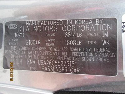 Used Automatic Transmission Assembly fits: 2012 Kia Forte AT 2.0L Cpe Grade B Foto 1 de 4