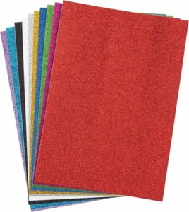 A4 Glitter Paper 10 Sheets Ideal For Arts & Crafts Mix Colour DIY - Picture 1 of 22