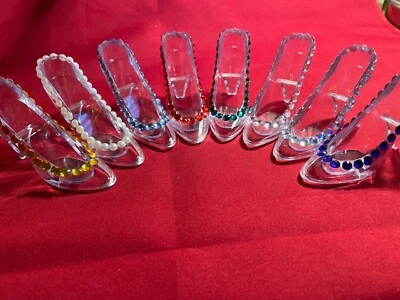 Cinderella Gemmed Glass Slipper/Plastic Princess Shoe/Wedding/Party Cake Topper - Image 1 of 3