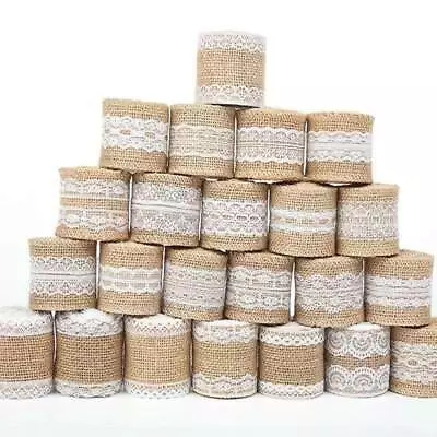 5cm Thick Burlap Ribbon 2m - Wedding Party Decoration - Hat Making Supply - Image 1 of 4