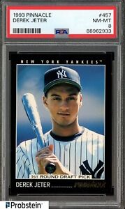 1993 Pinnacle #457 Derek Jeter Yankees RC Rookie HOF PSA 8 NM-MT
