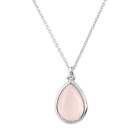 Latelita Small Mini Gemstone Pendant Necklace Rose Quartz Sterling Silver 925