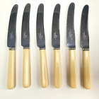 Set 6 Vintage 6.75" Butter Sml Knives Walker & Hall Sheffield Non Stain Cutlery