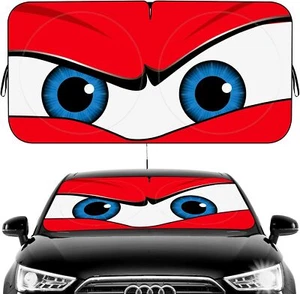 Car Windshield Sun Shade: Funny Eyes Visor, Wear-Resistant, Foldable Sizes - Picture 1 of 8