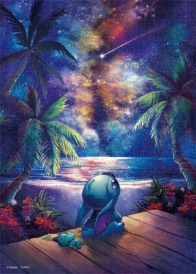 Disney Jigsaw Puzzle Flush Magic Starry Sky Lilo & Stitch 500 pezzi Puzzle JP - Immagine 1 di 4