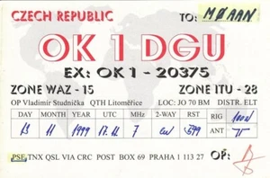 Tarjeta QSL de radioaficionados checos OK1DGU Praga 1999 Studnicka Praha - Imagen 1 de 1