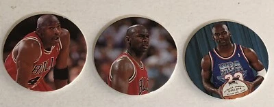Michael Jordan Pogs Milk Cap Trading Cards Lot Of 3 Upper Deck #40 19 30 - Image 1 of 2