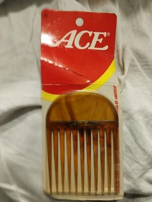 "Mini peine vintage de goma dura genuina Ace de 3"" #23 amarillo crema naranja nuevo en stock EE. UU." Foto 1 de 2