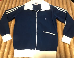 Vintage IZOD LACOSTE by Odlo of Norway Men’s M Nylon Zip Up Jacket White Blue - Picture 1 of 24