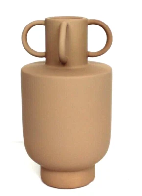 Florero de colección rústico Navjo (terracota) México arte moderno cerámica marrón tostado Foto 1 de 4