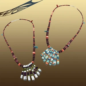 Handmade Charlene Reano Santo Domingo Double-Sided Stone Necklace - Picture 1 of 1